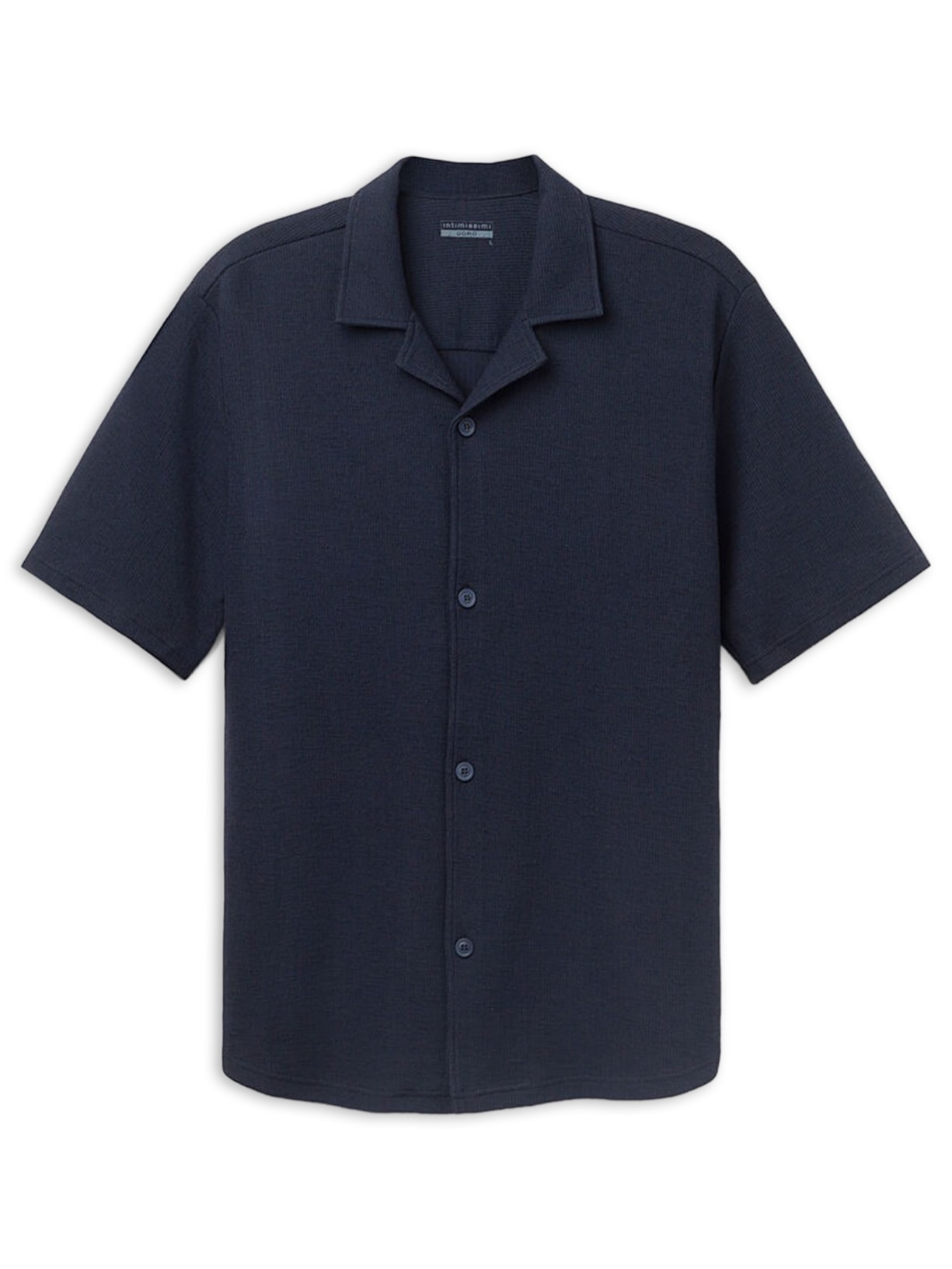 Camisa De Manga Curta Vintage - Azul