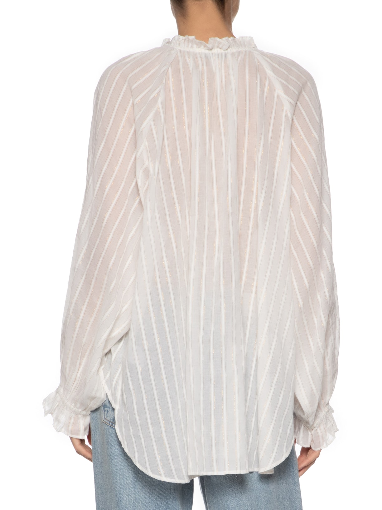 Camisa De Voil Com Luréx Branco Animale Jeans