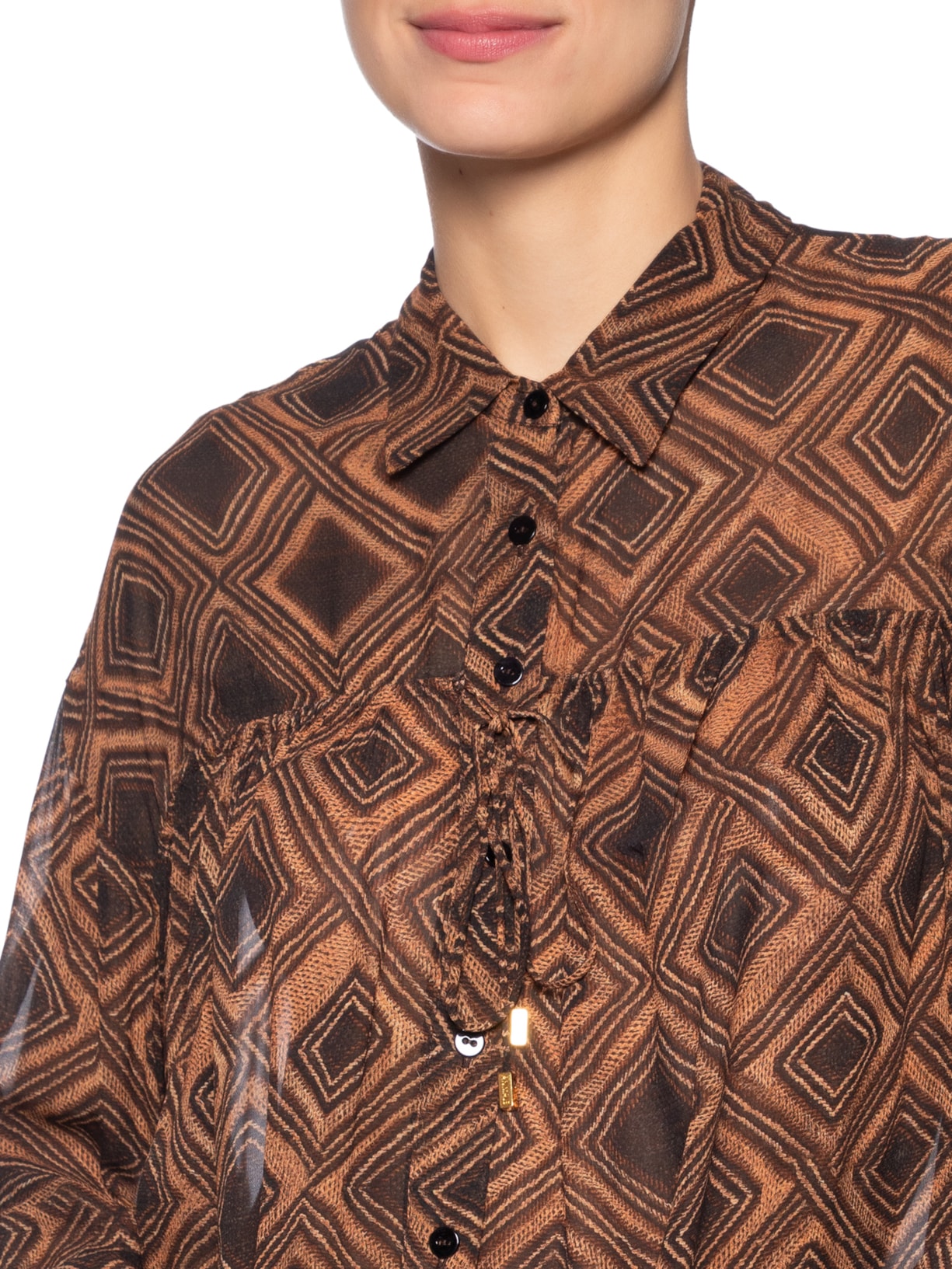 Camisa Duda Textura Taipas Marrom Animale