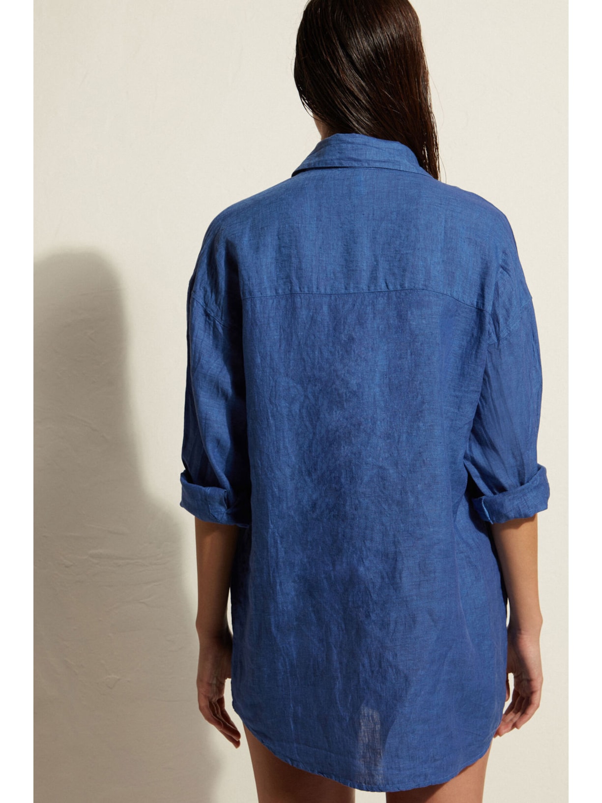 Camisa Em Linho Azul Calzedonia