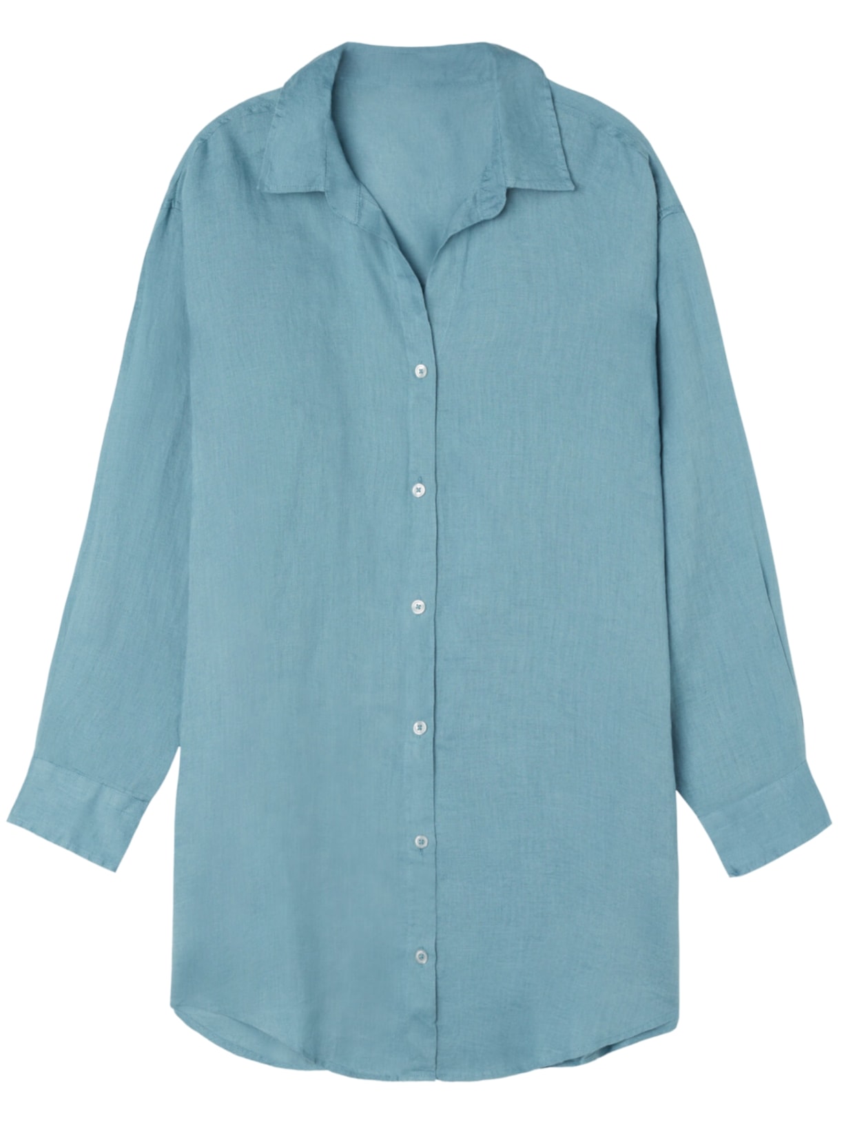 Camisa Em Linho - Azul