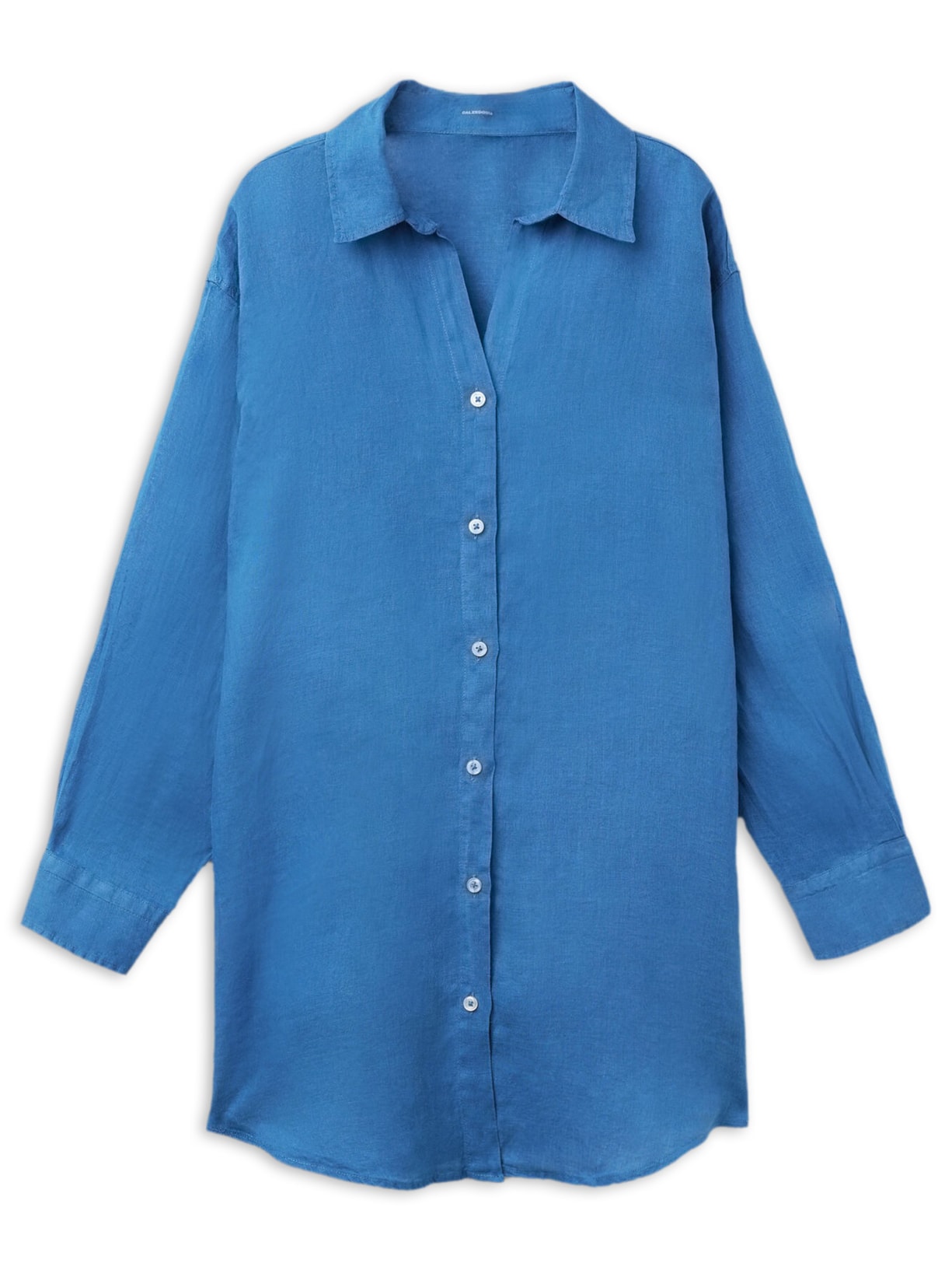 Camisa Em Linho - Azul