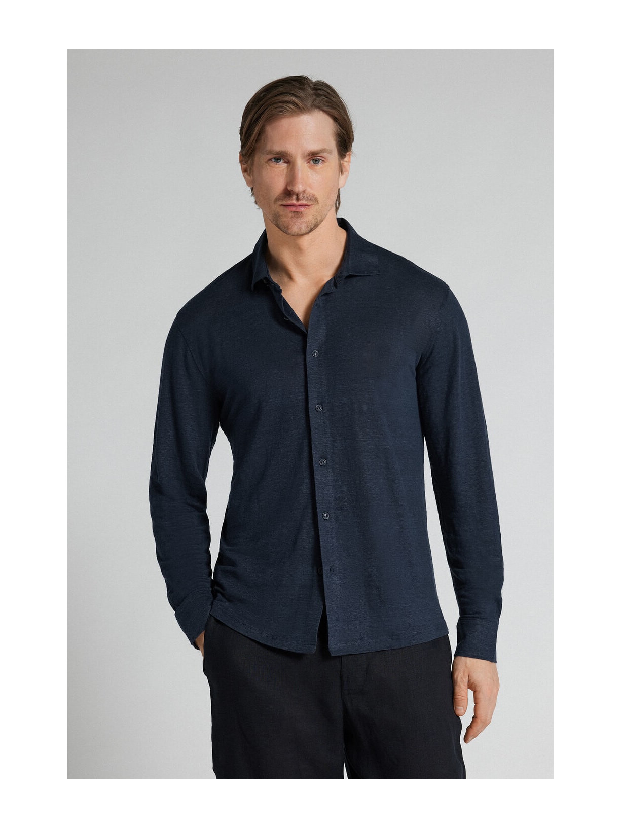 Camisa Em Linho Azul Intimissimi
