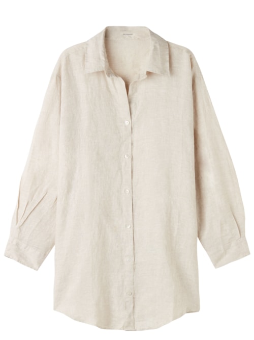 Camisa Em Linho - Bege