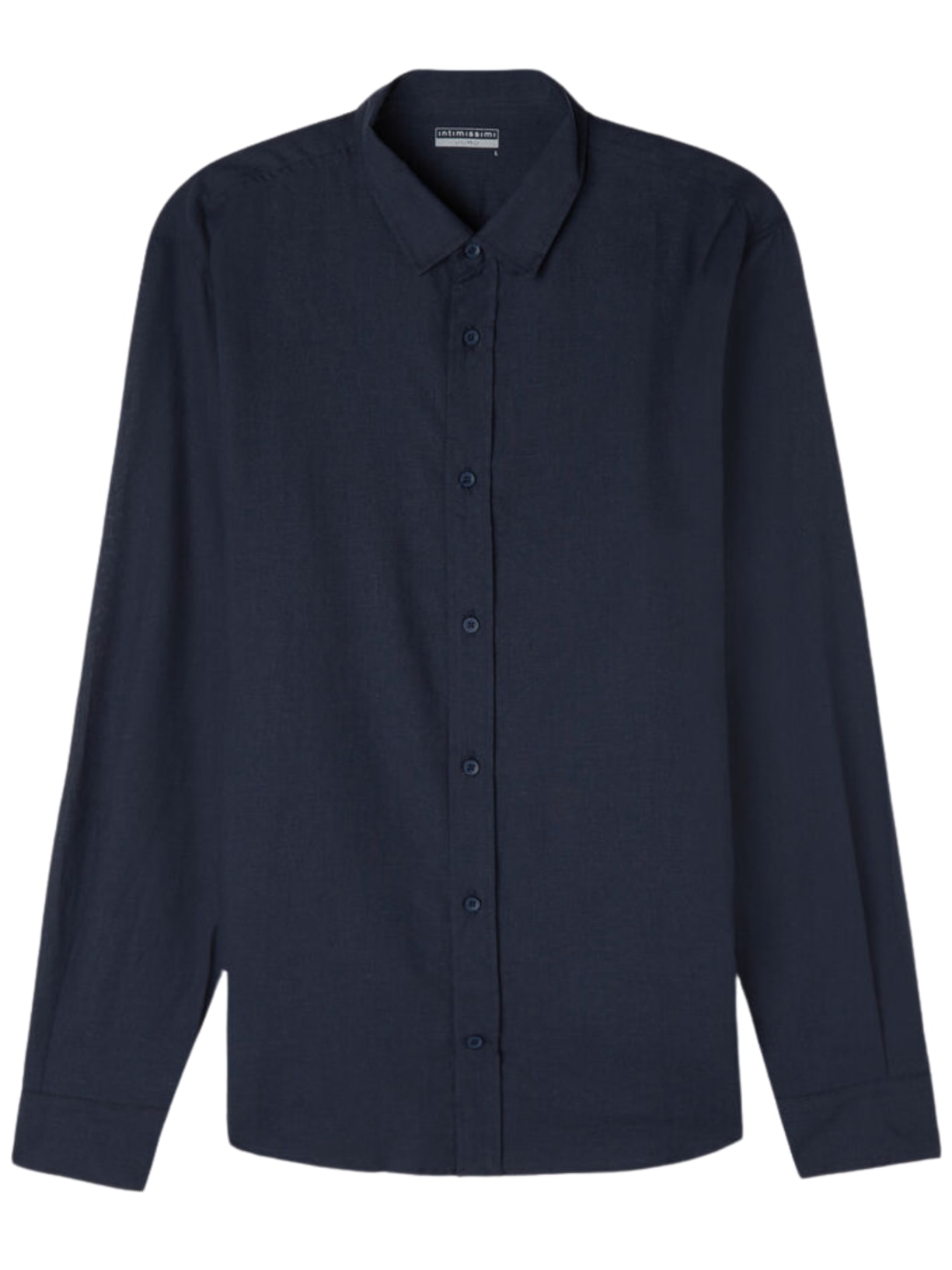 Camisa Em Linho e Algodão - Azul