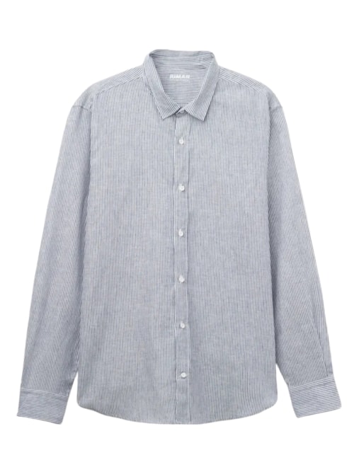 Camisa Em Linho e Algodão - Azul