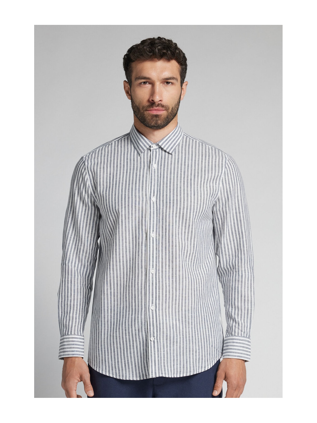 Camisa Em Linho e Algodão Azul Intimissimi