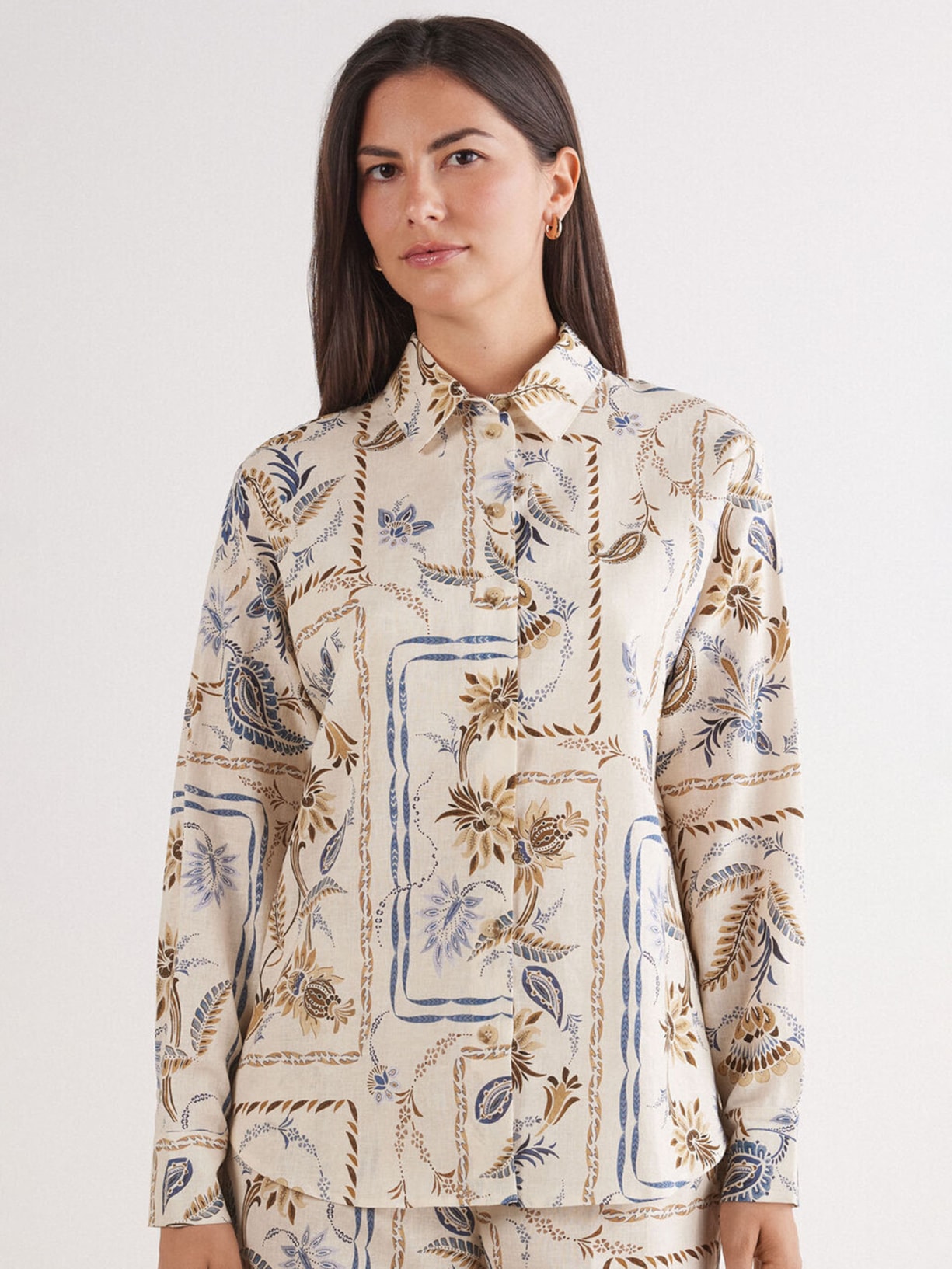 Camisa Em Linho e Algodão Italian Riviera Bege Intimissimi