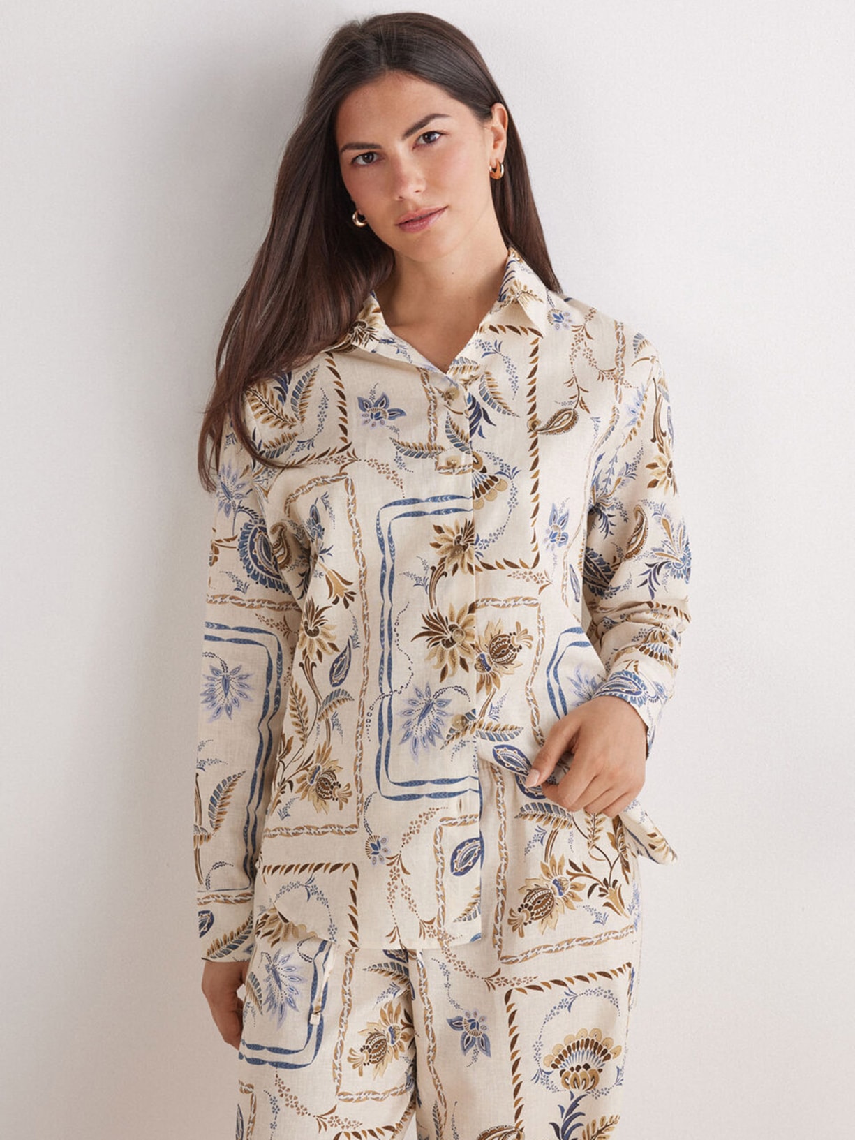 Camisa Em Linho e Algodão Italian Riviera Bege Intimissimi