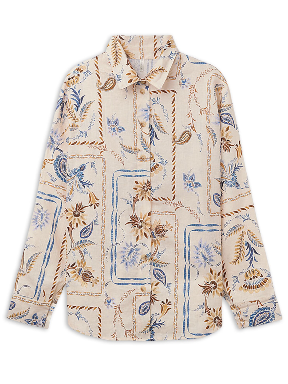 Camisa Em Linho e Algodão Italian Riviera - Bege