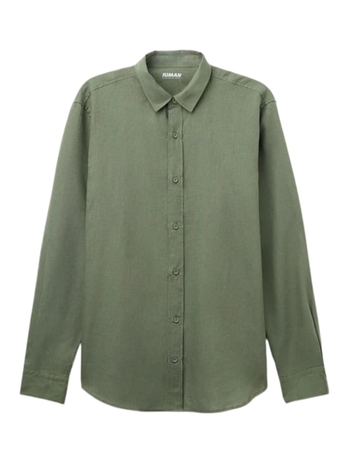 Camisa Em Linho e Algodão - Verde