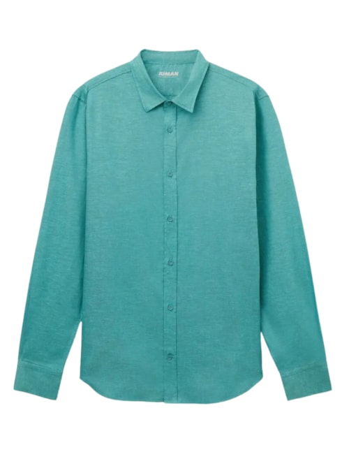 Camisa Em Linho e Algodão - Verde