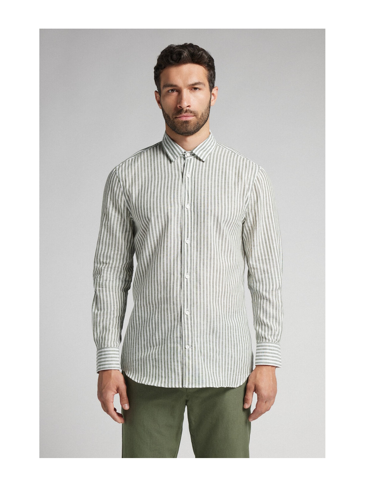 Camisa Em Linho e Algodão Verde Intimissimi