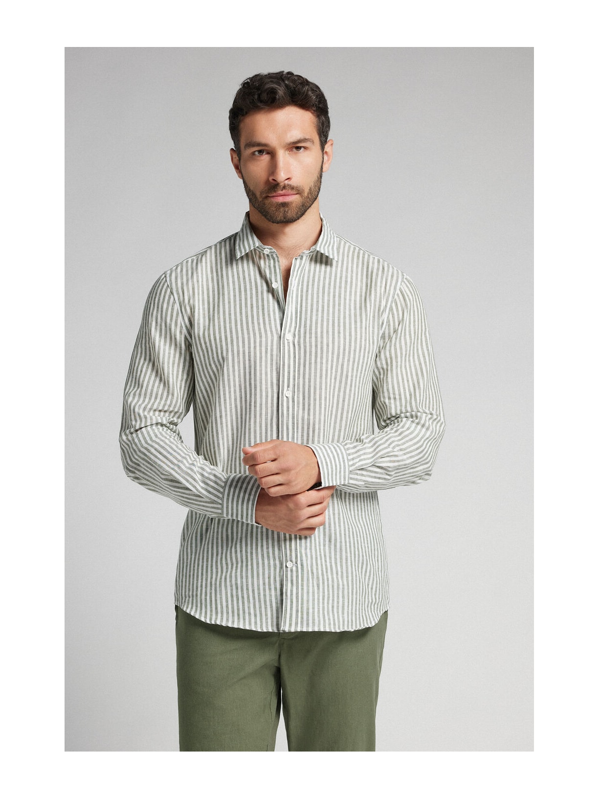 Camisa Em Linho e Algodão Verde Intimissimi