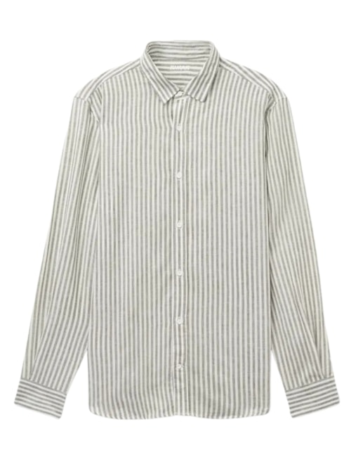 Camisa Em Linho e Algodão - Verde