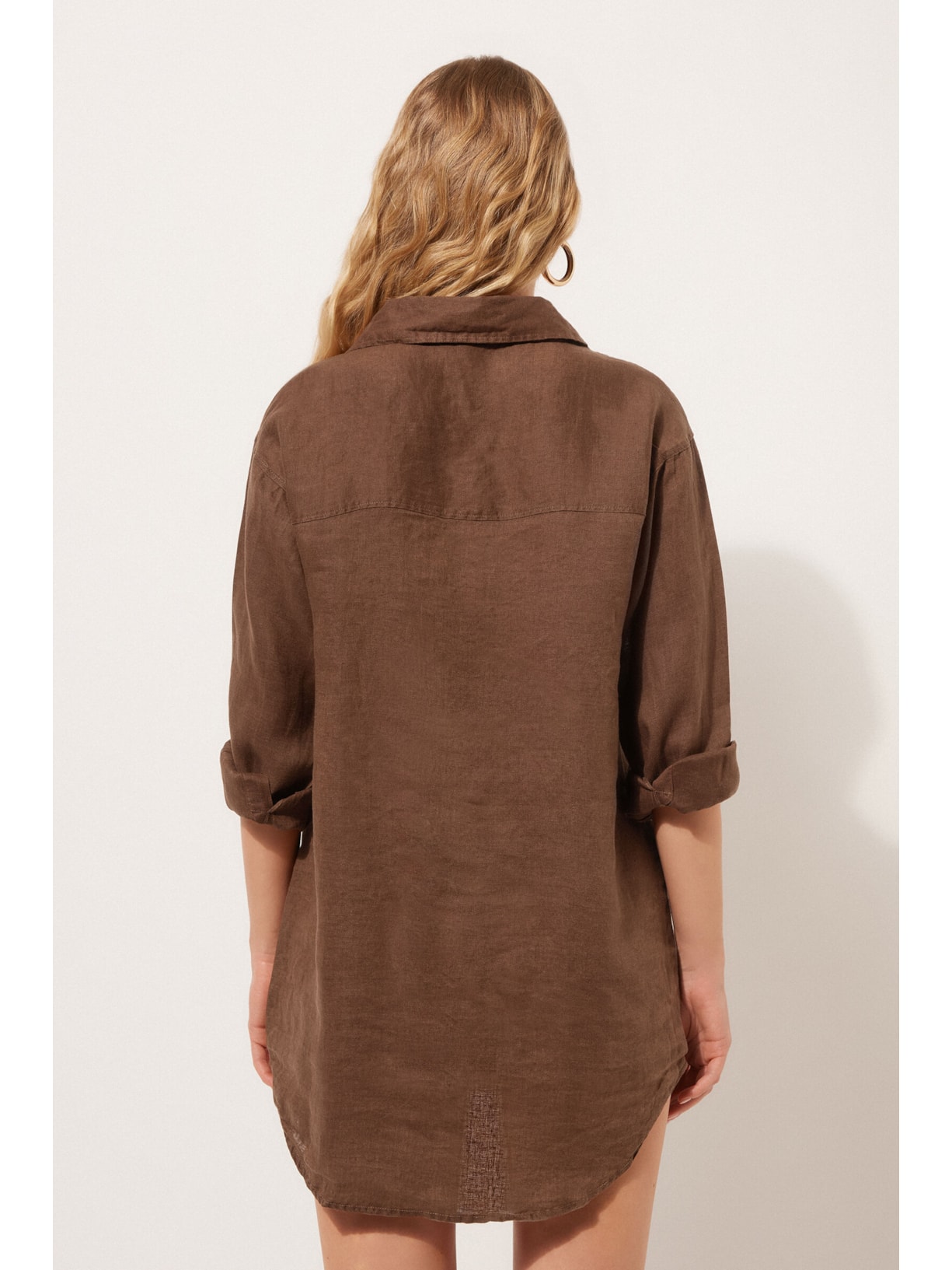 Camisa Em Linho Marrom Calzedonia