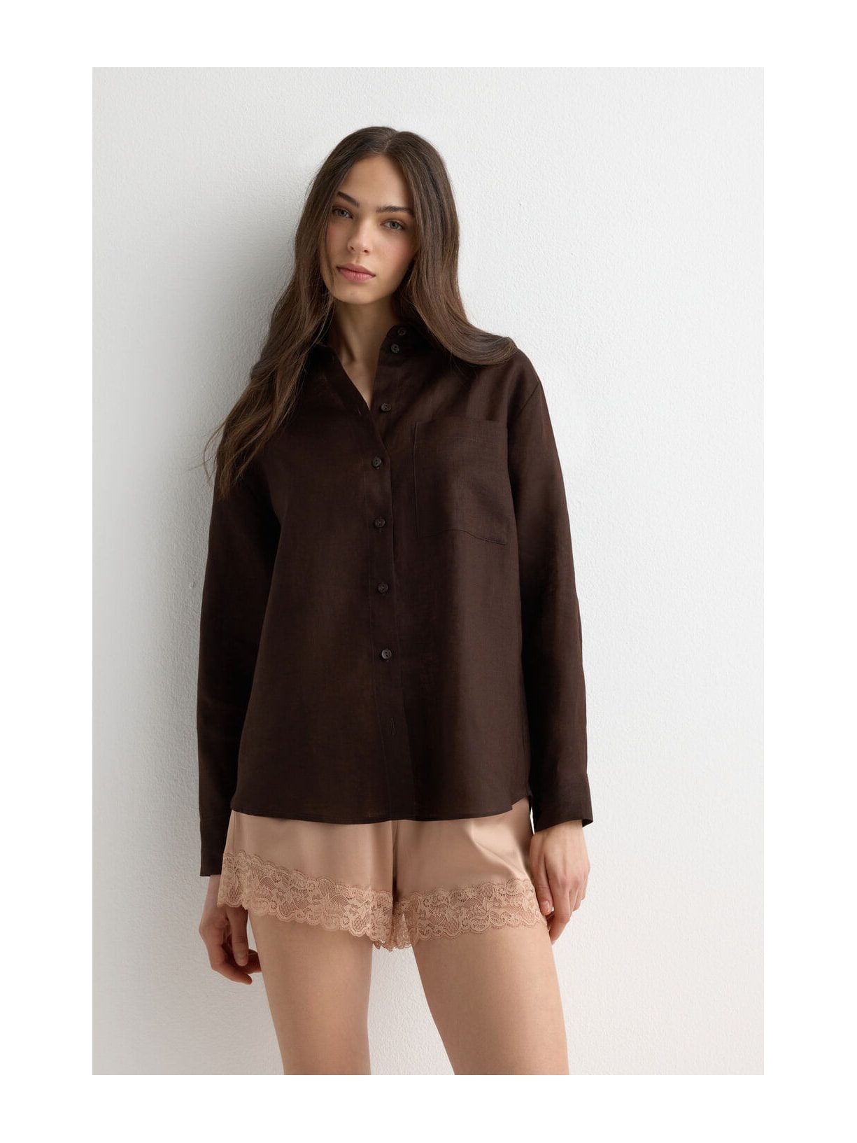 Camisa Em Linho Marrom Intimissimi