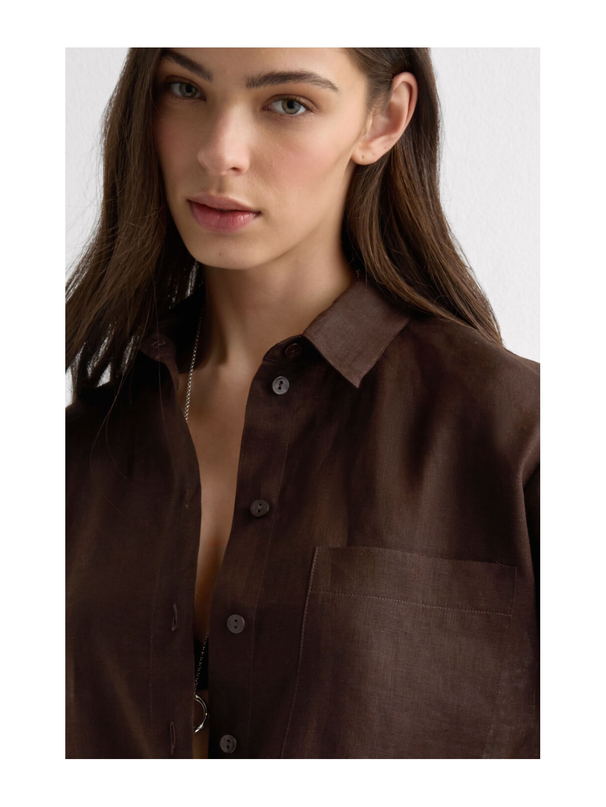 Camisa Em Linho Marrom Intimissimi
