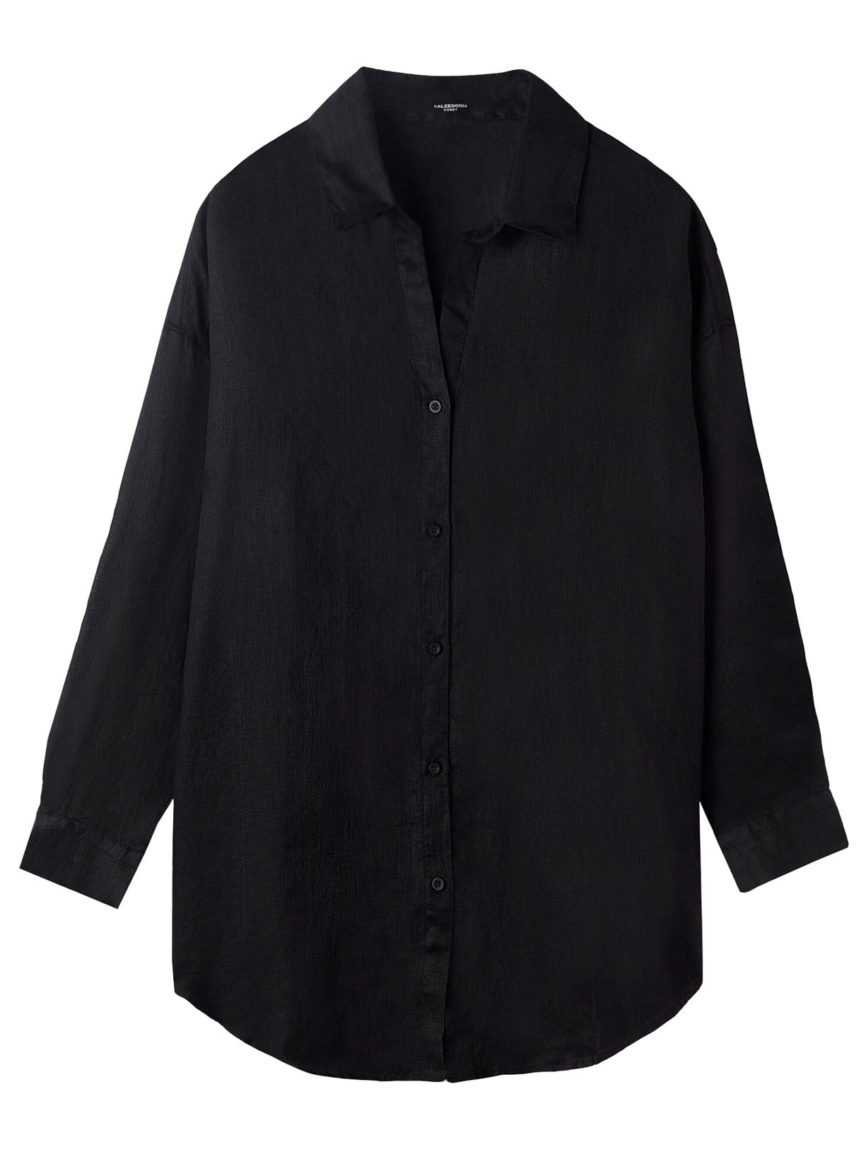 Camisa Em Linho - Preto