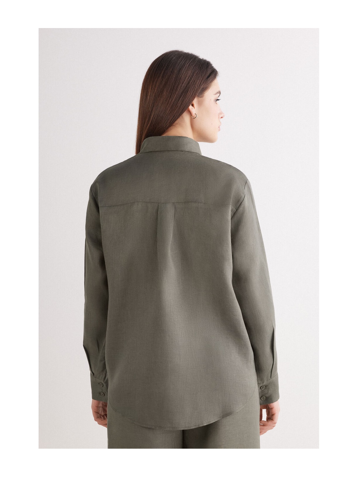 Camisa Em Linho The Pure Linen Verde Calzedonia