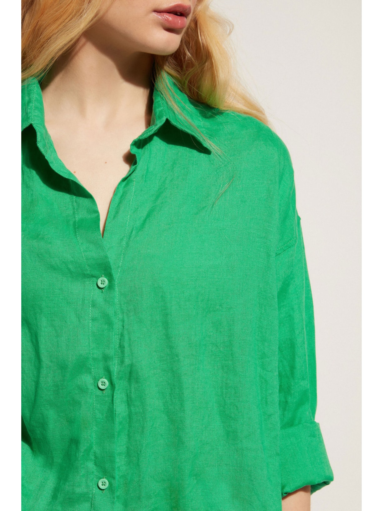 Camisa Em Linho Verde Calzedonia