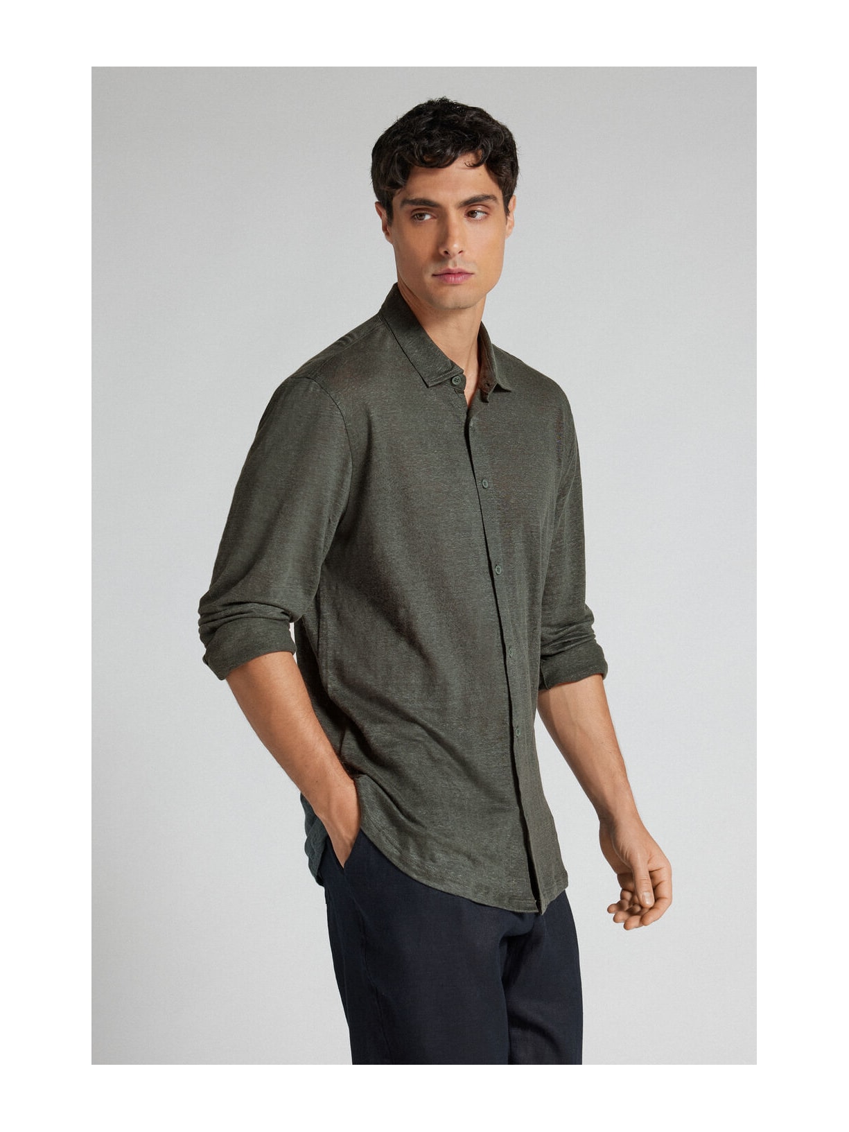 Camisa Em Linho Verde Intimissimi