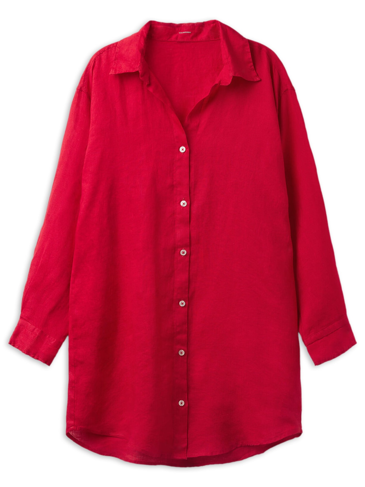Camisa Em Linho - Vermelho