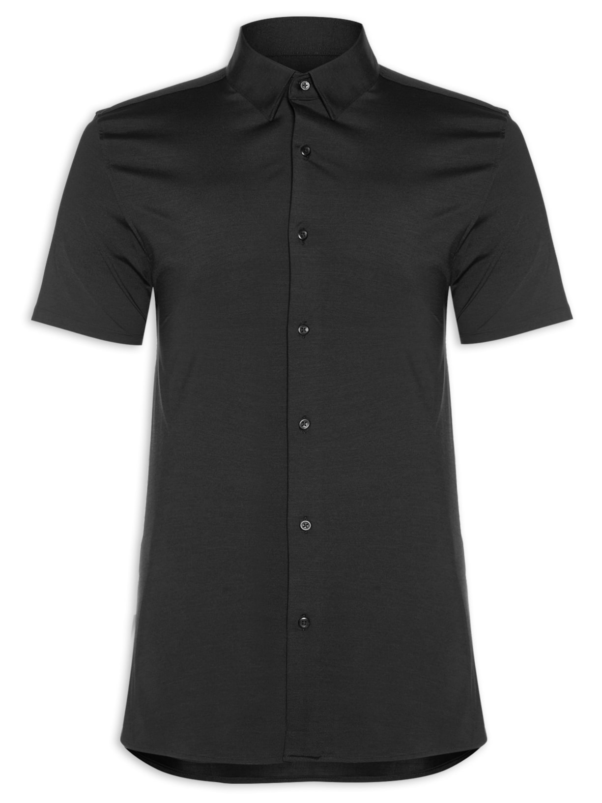 Camisa Em Malha Tecnológica Melange - Preto