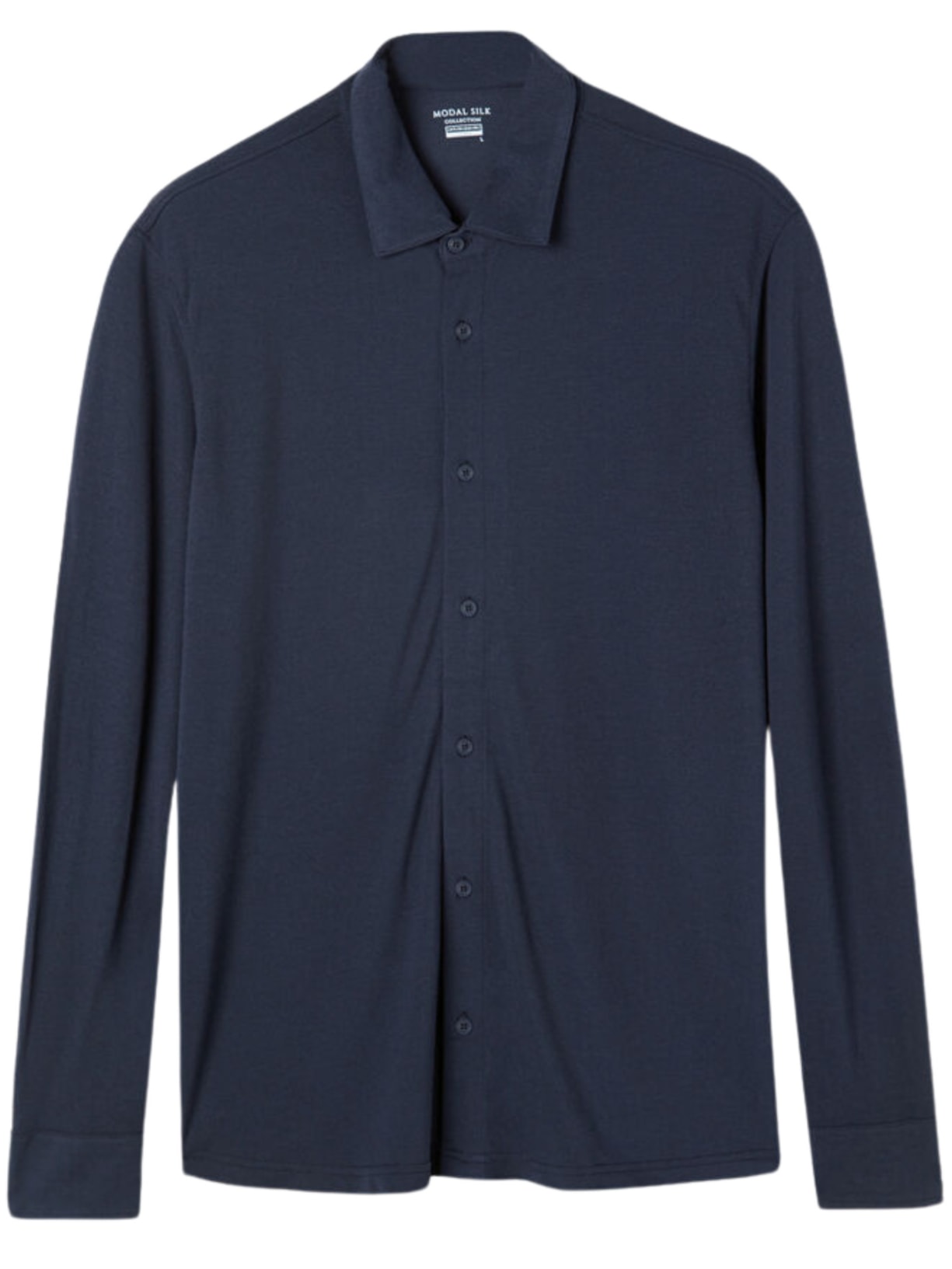 Camisa Em Piquet De Modal e Seda - Azul