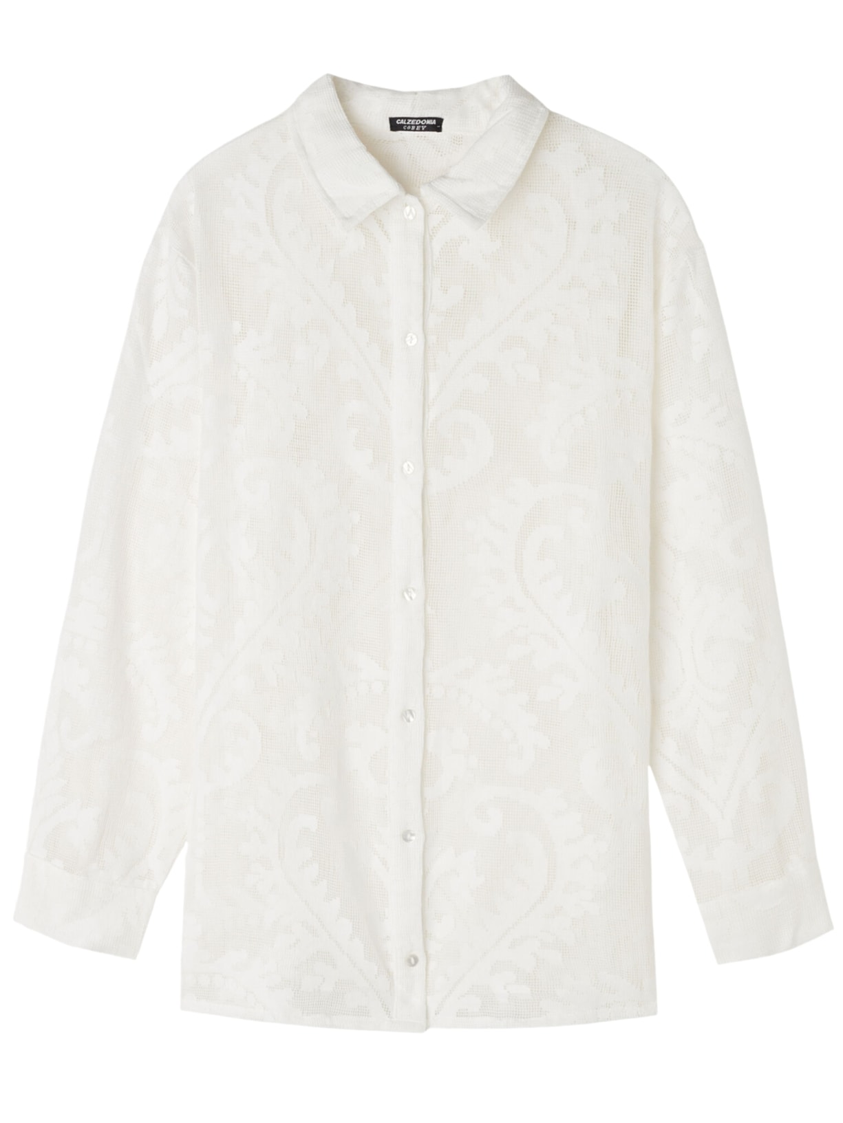 Camisa Em Renda Bordada - Branco