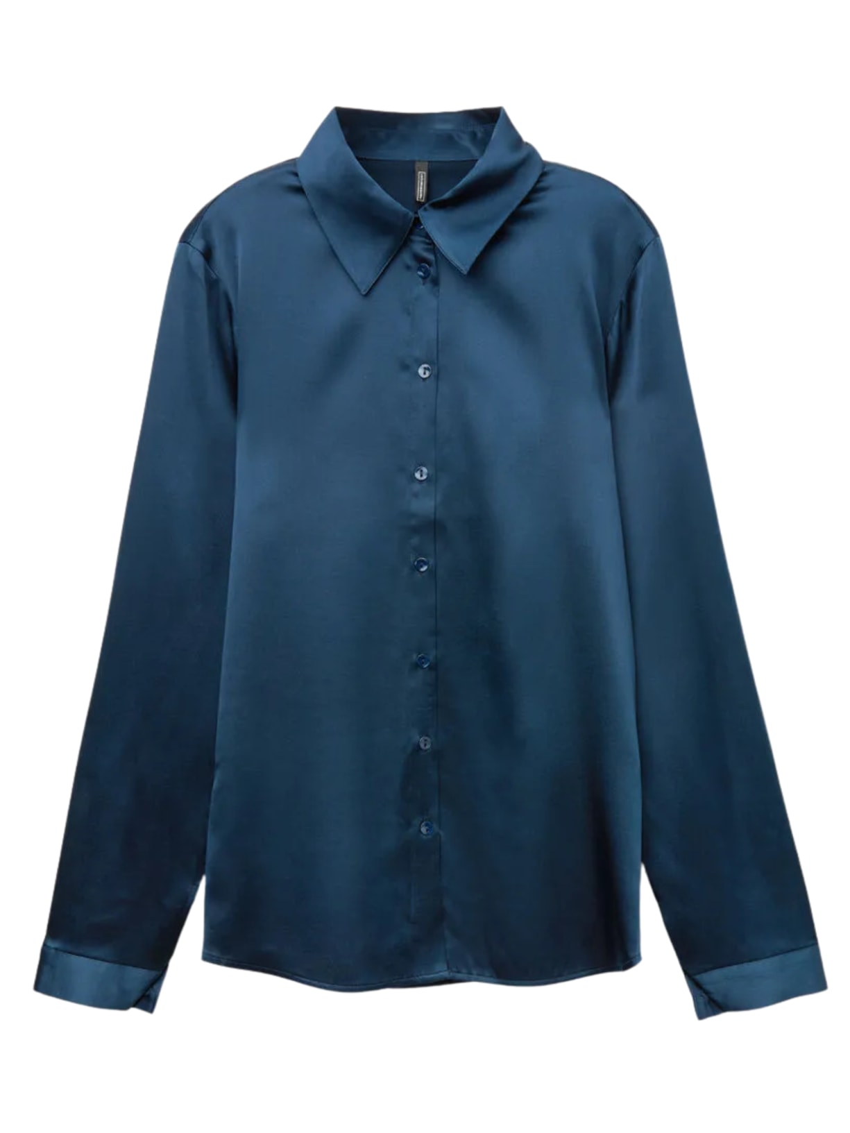 Camisa Em Seda - Azul