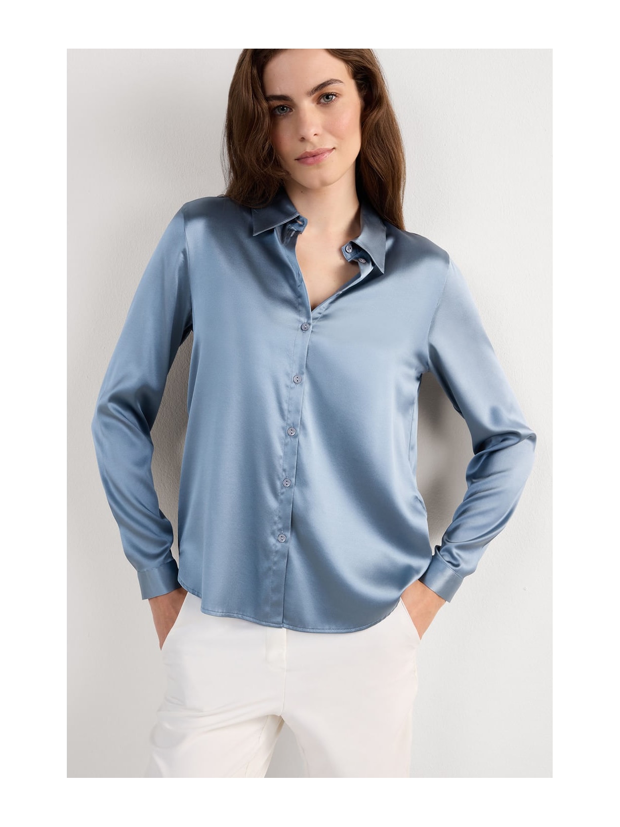 Camisa Em Seda Azul Intimissimi