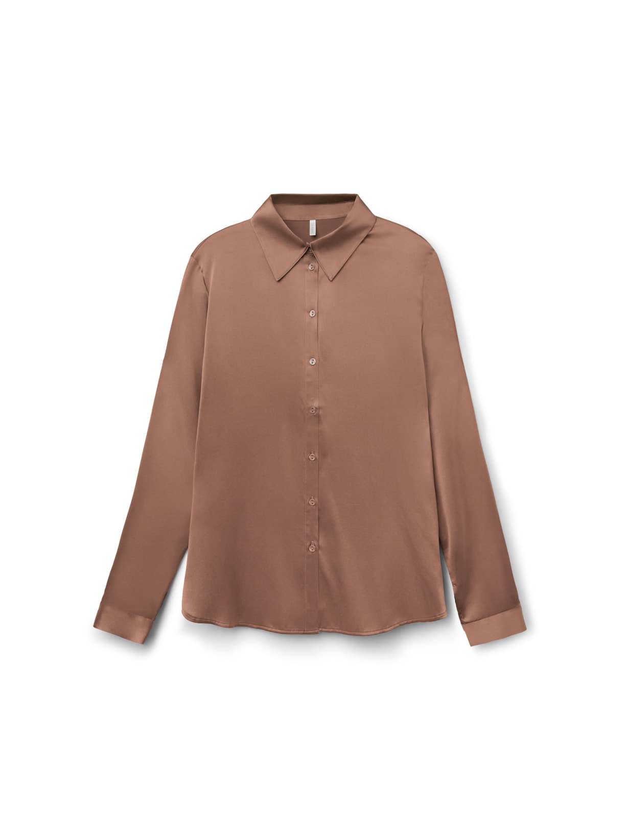 Camisa Em Seda - Marrom