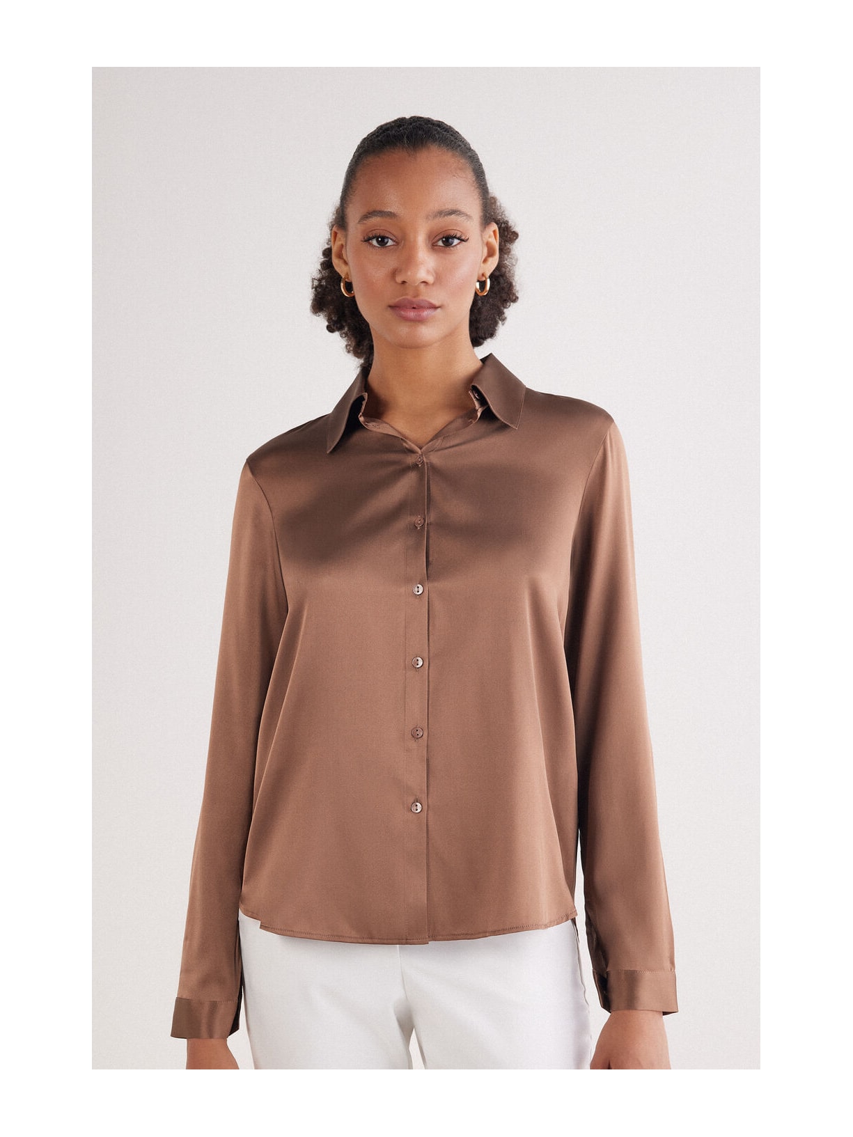 Camisa Em Seda Marrom Intimissimi