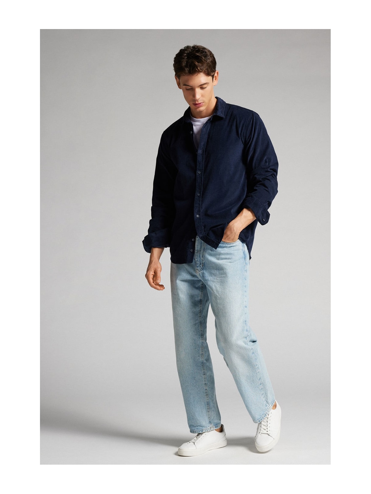 Camisa Em Veludo Canelado Azul Intimissimi