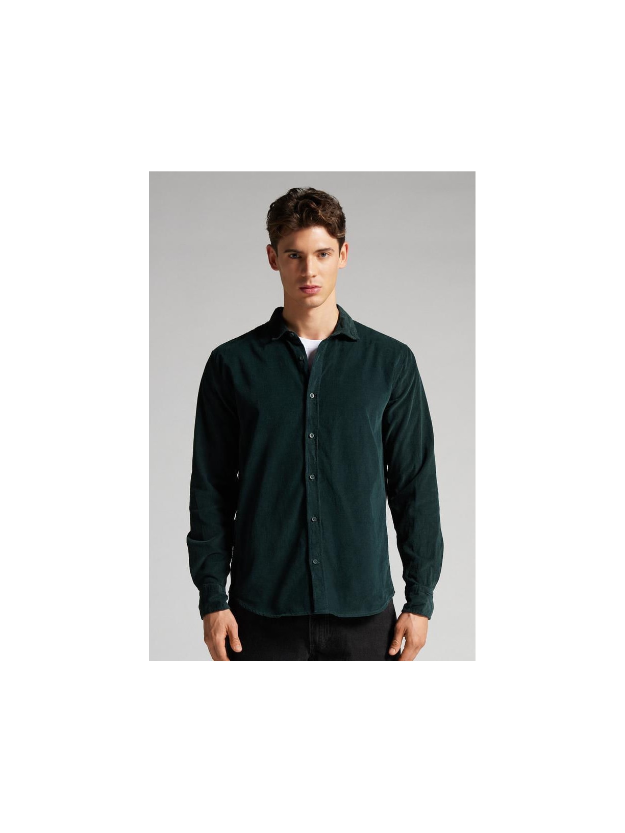 Camisa Em Veludo Canelado Verde Intimissimi