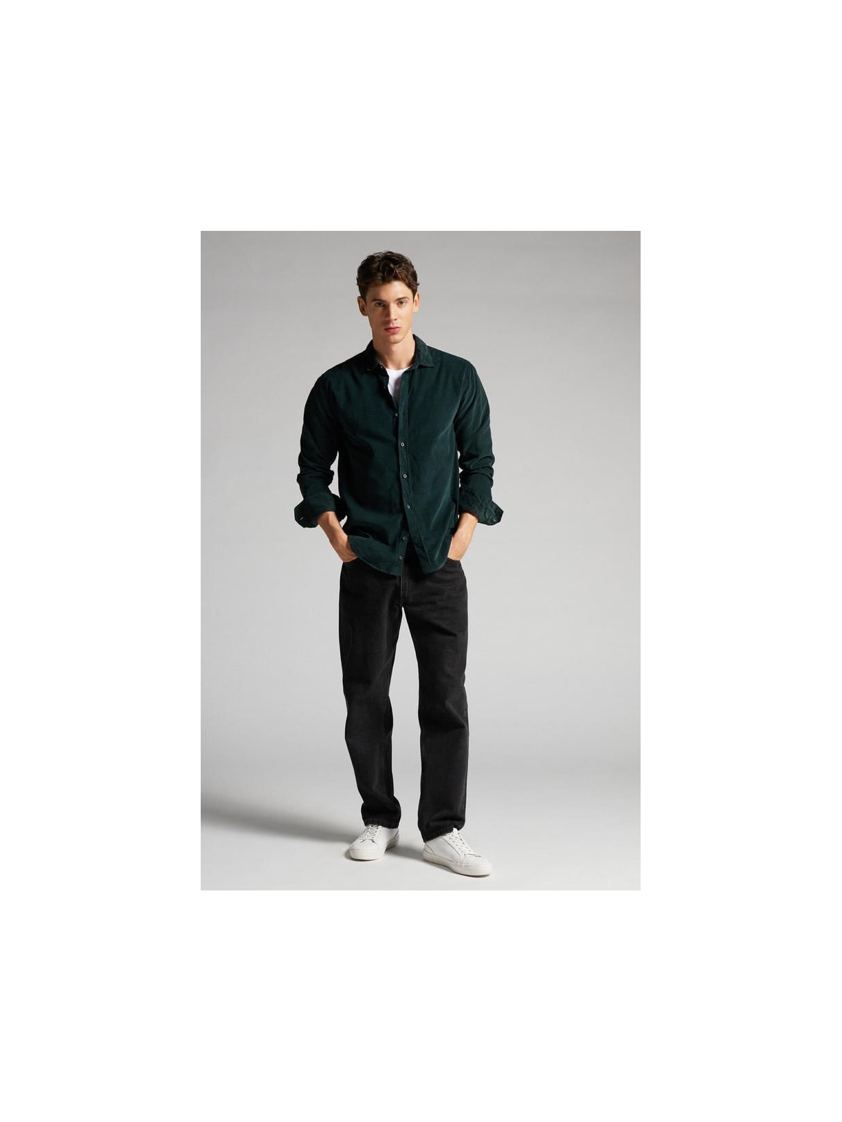 Camisa Em Veludo Canelado Verde Intimissimi