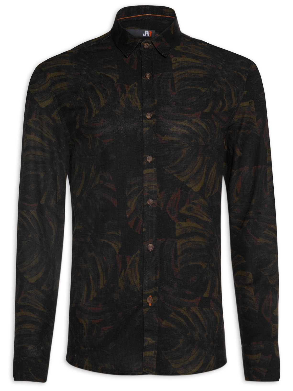 Camisa Estampada Winter Leaves - Preto
