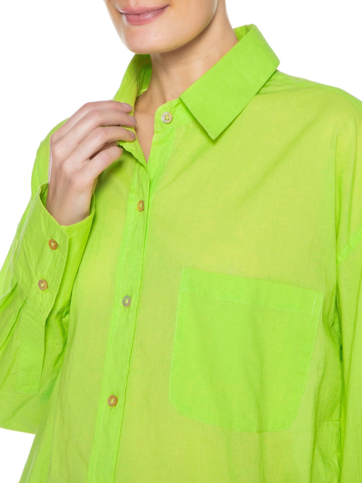 Camisa Feminina Algodão Básica Verde Farm