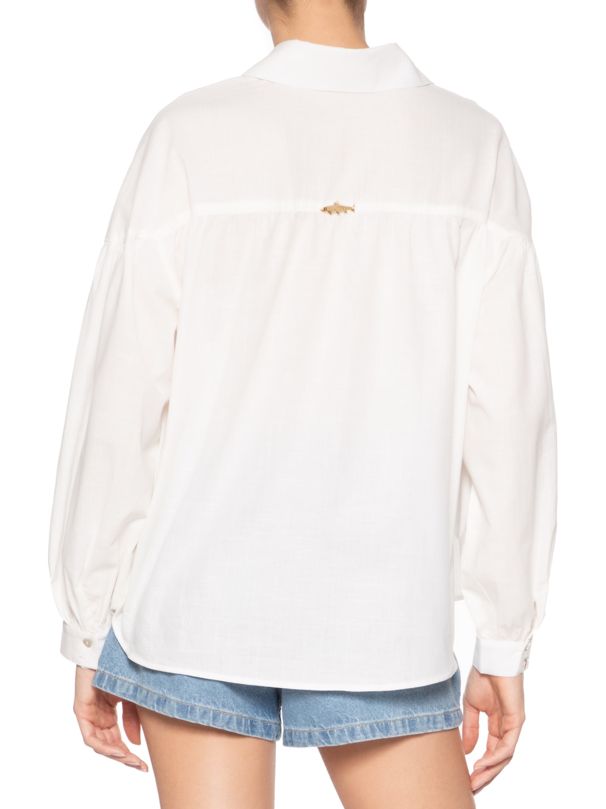 Camisa Feminina Algodão Ombro Deslocado Branco Dress To