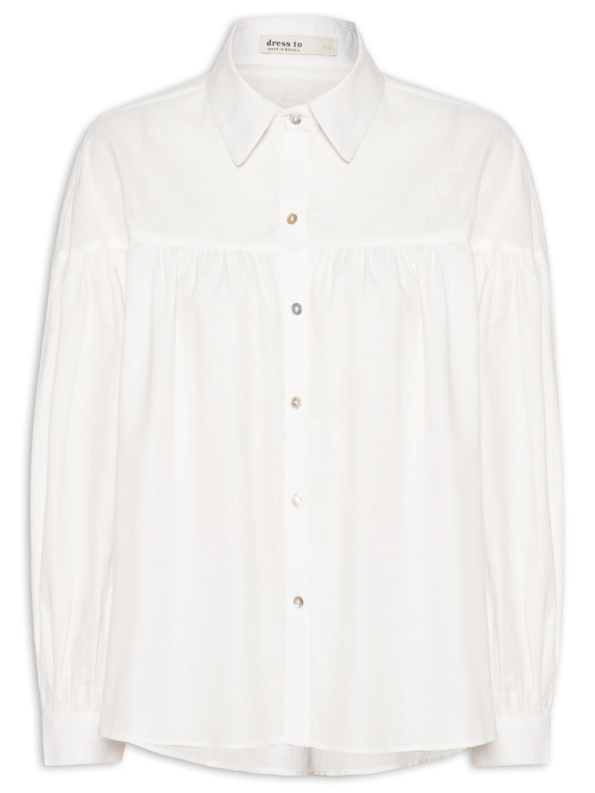 Camisa Feminina Algodão Ombro Deslocado Branco Dress To