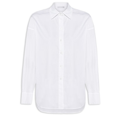 Camisa Feminina Alongada - Branco