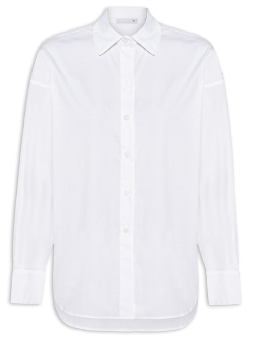 Camisa Feminina Alongada - Branco