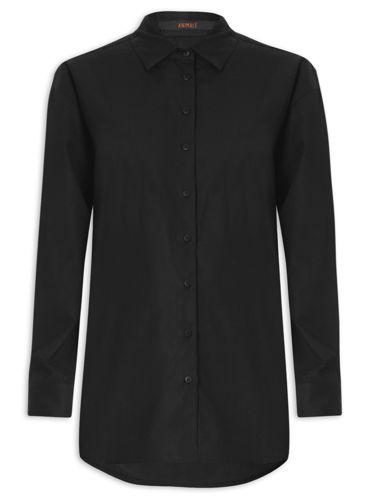 Camisa Feminina Alongada - Preto