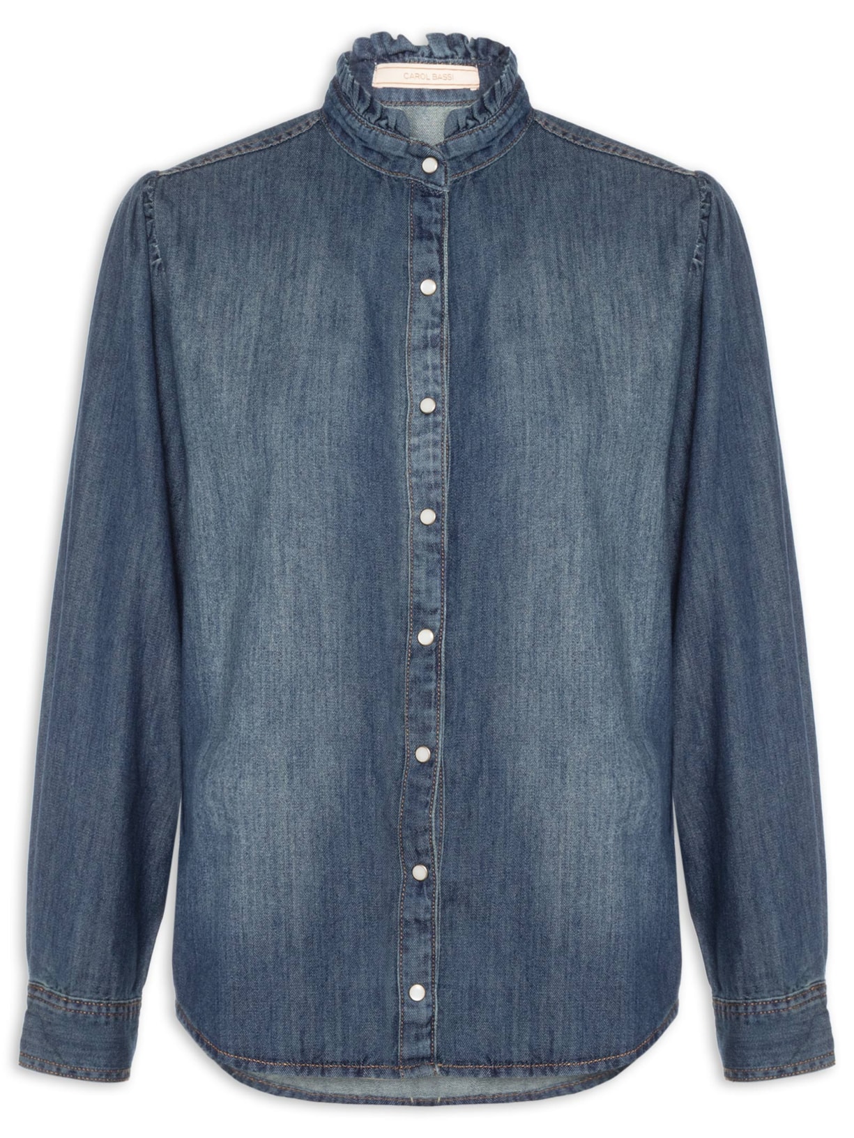 Camisa Feminina Amara Azul Carol Bassi