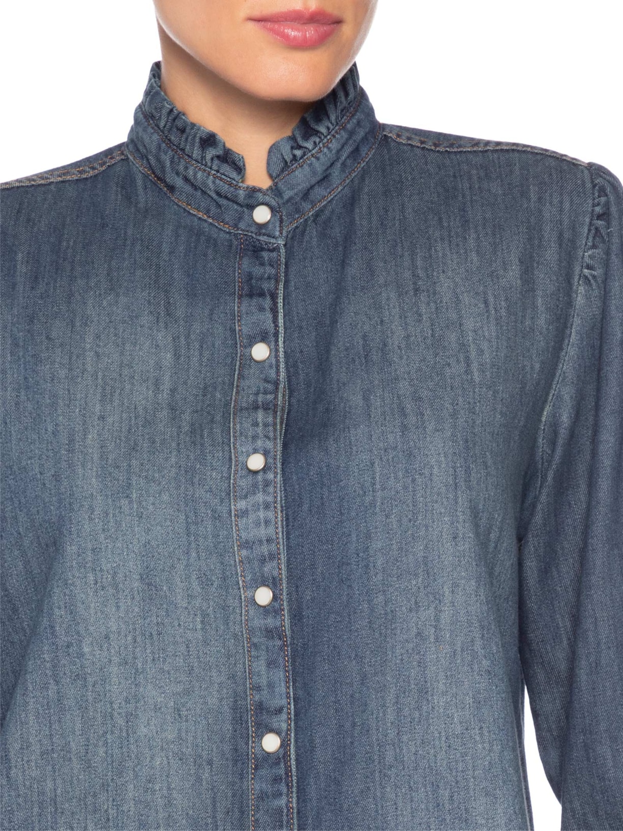 Camisa Feminina Amara Azul Carol Bassi