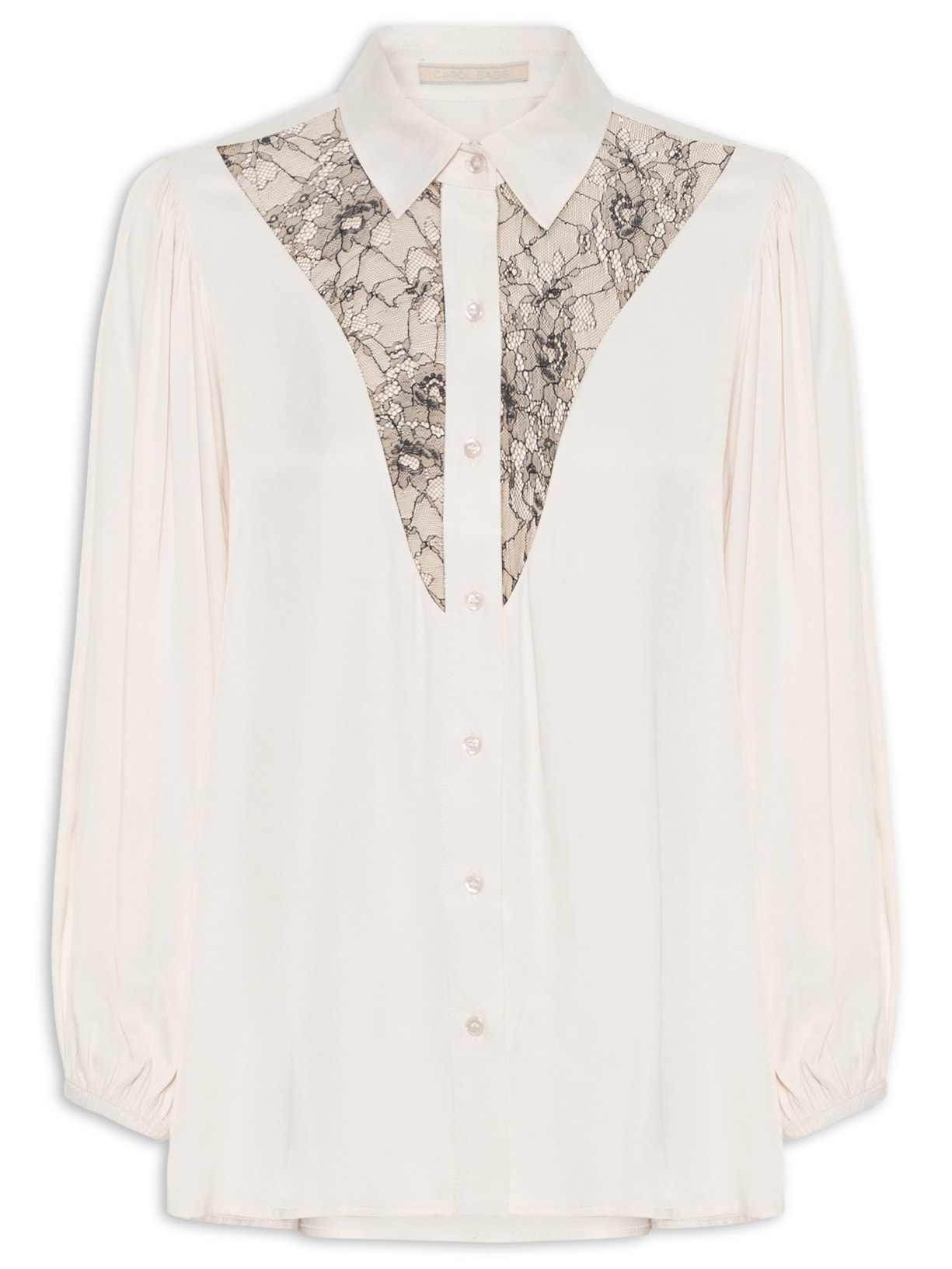 Camisa Feminina Amina Branco Carol Bassi