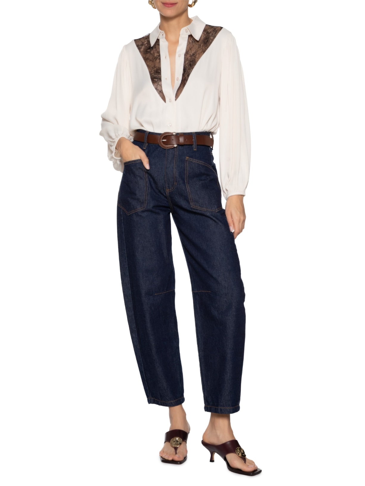 Camisa Feminina Amina Branco Carol Bassi