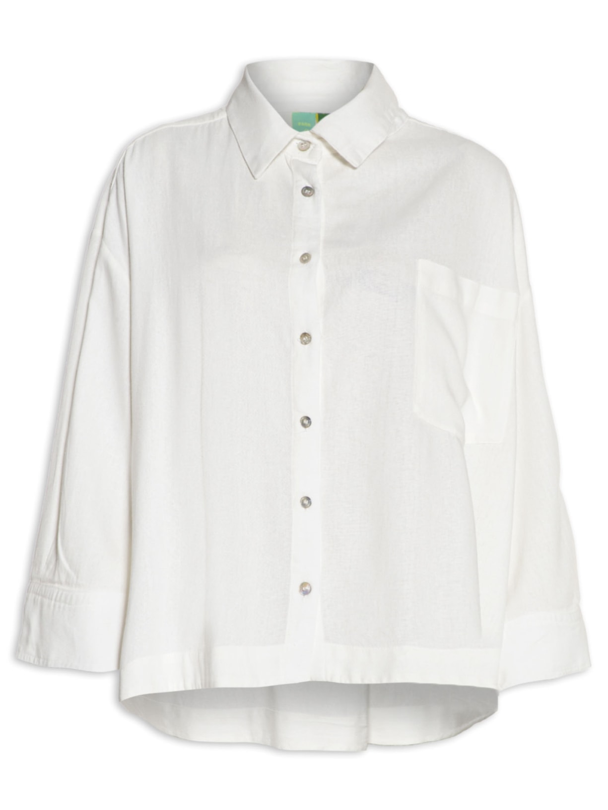 Camisa Feminina Ampla Bolso - Branco