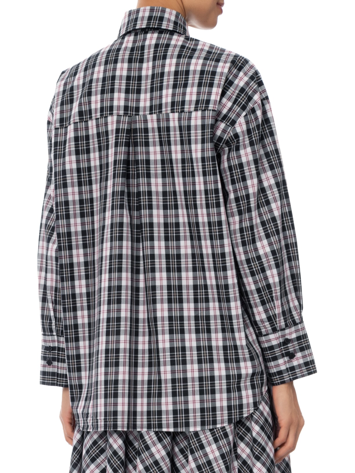 Camisa Feminina Ampla Dobra Bolso Preto Andrea Marques